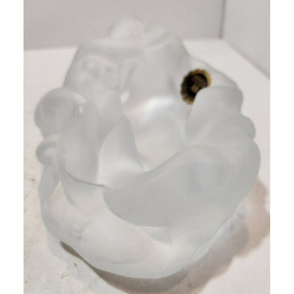 A & A Crystal Handmade Czech Art Deco Frosted Glass Nude Woman Ashtray Dish Vtg - Picture 8 of 12